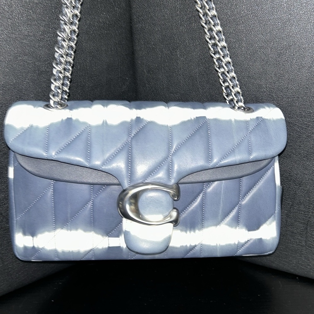 Coach Quilted Tie Dye Tabby 26 in Navy And White - Picture 2 of 14